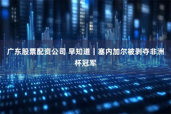 广东股票配资公司 早知道｜塞内加尔被剥夺非洲杯冠军